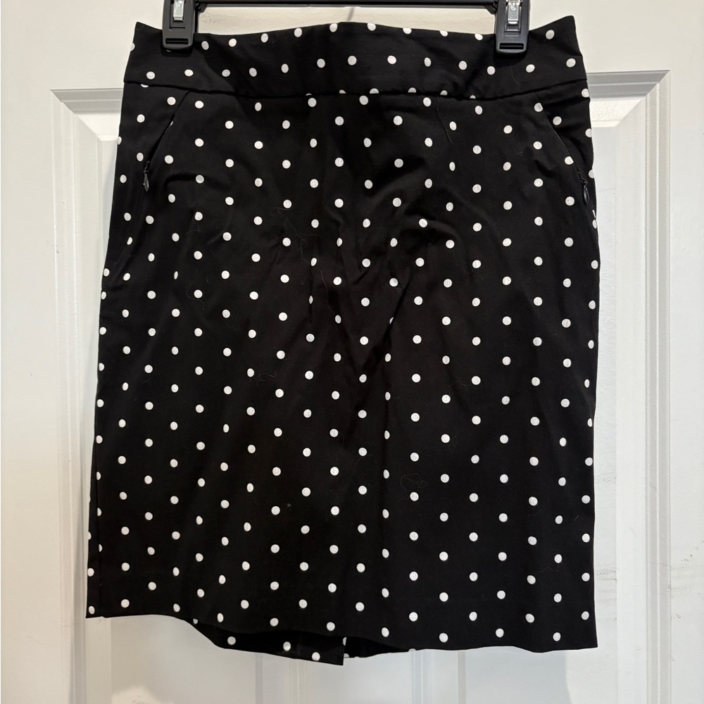 The Limited Black and White Polka Dot Pencil Skirt